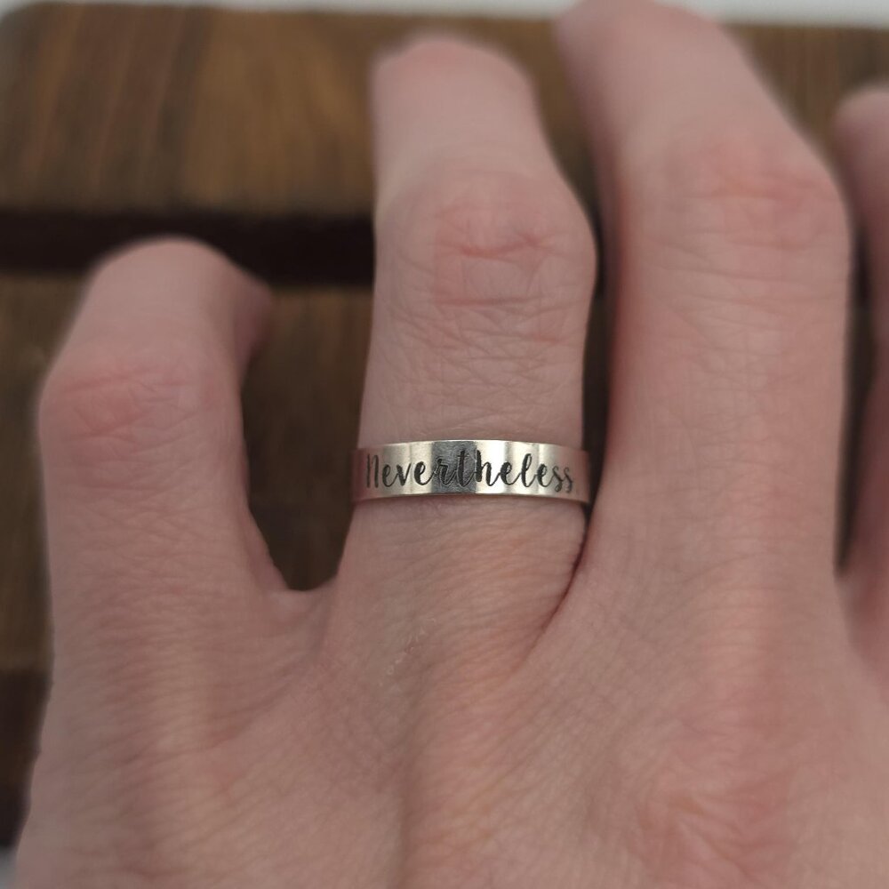 Size 7 Sterling Silver Nevertheless She Persisted Ring A1484